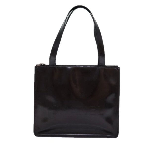 CHANEL COCO Mark Hand Bag Enamel Brown CC - Picture 3 of 15